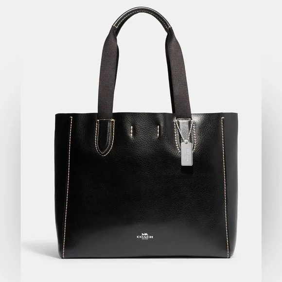 NWT Coach Derby Tote Black Pebbled Leather